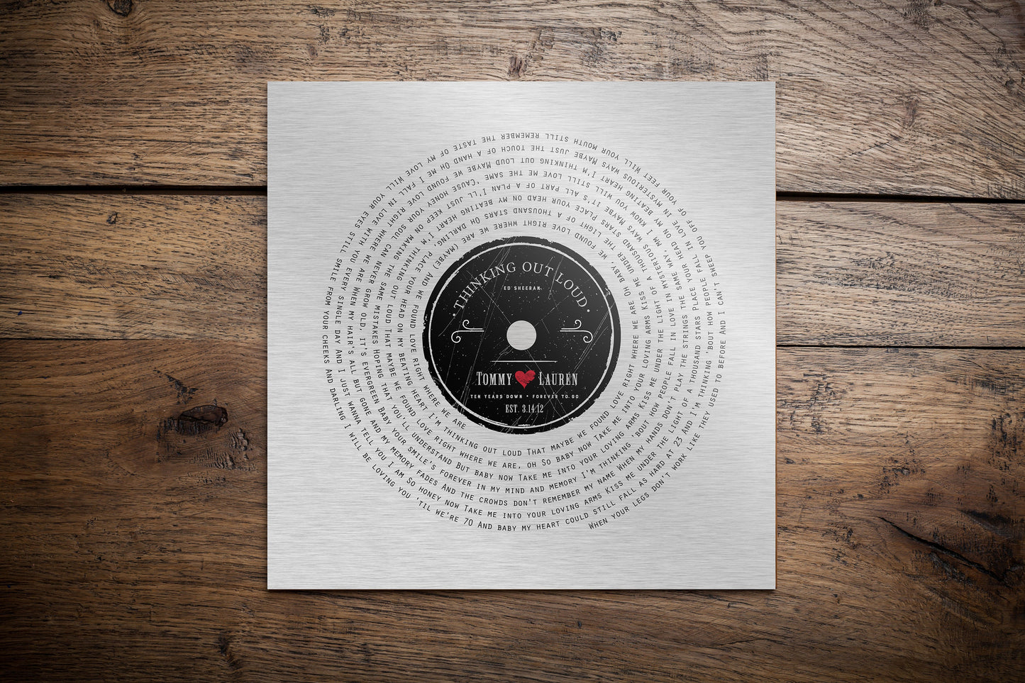Ten Years Down LP Record Art - HoneycombProverbs - Wall Decor - Tin and Aluminum Gifts