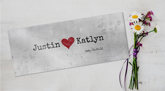 Personalized Tin Love Stamp Sign - HoneycombProverbs - Gifts For The Couple - Name Signs Wall Art