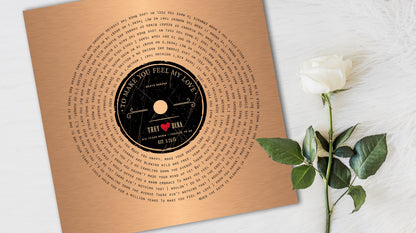 Seven Years Down LP Record Art - HoneycombProverbs - Signs - Copper Anniversary Gifts