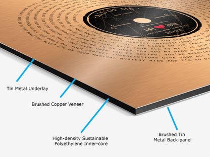 Custom Copper Lp Record Art - HoneycombProverbs - Signs - Copper Anniversary Gifts