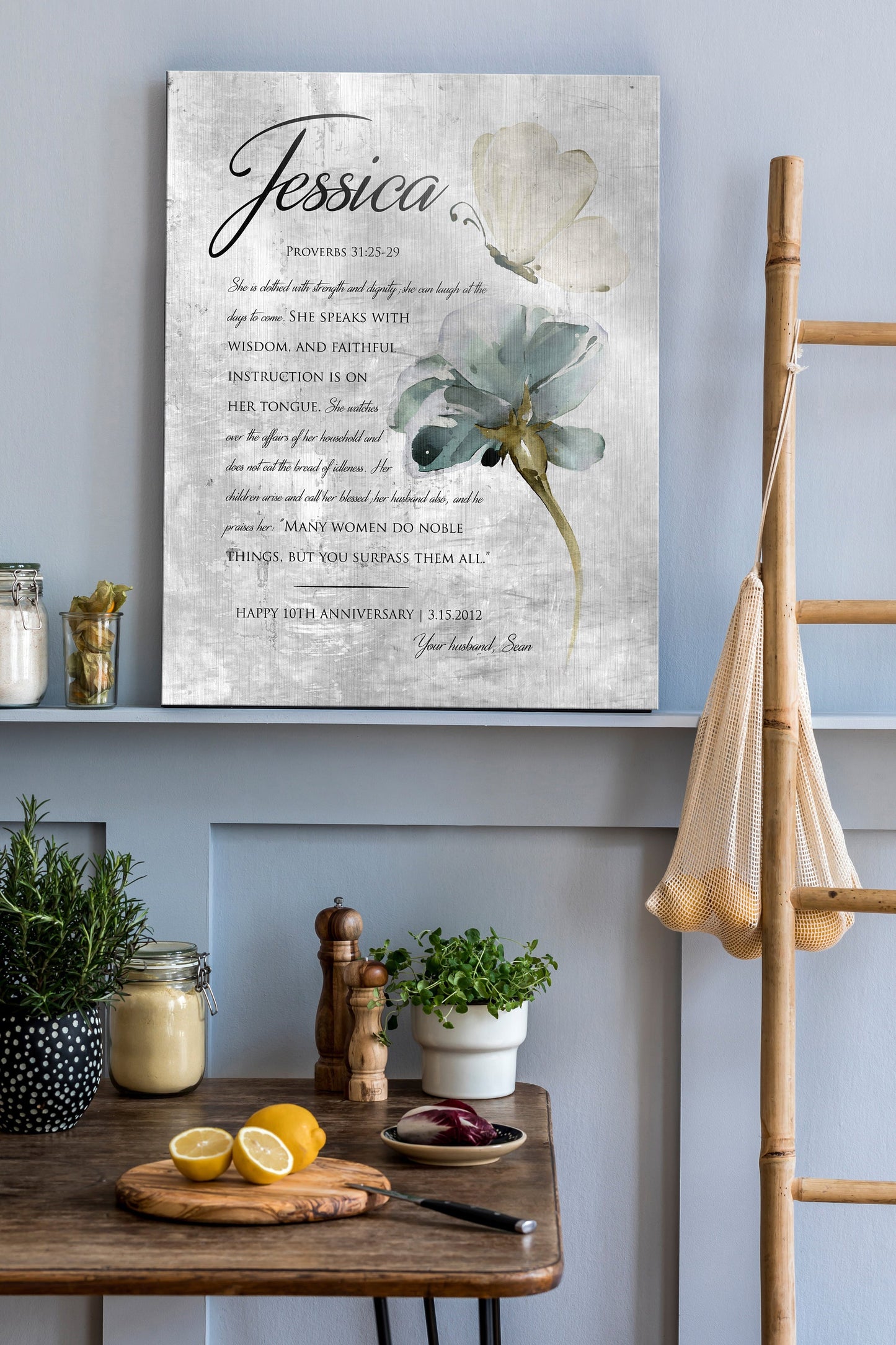 Proverbs 31 Farmhouse Name Sign - HoneycombProverbs - Signs - Tin and Aluminum Gifts