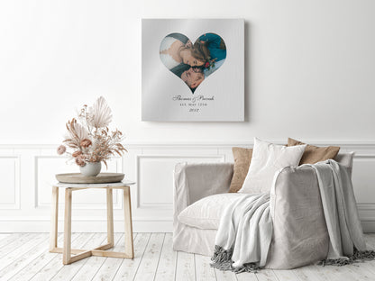 Photo Heart Tin Wall decor, room view, 10th anniversary tin