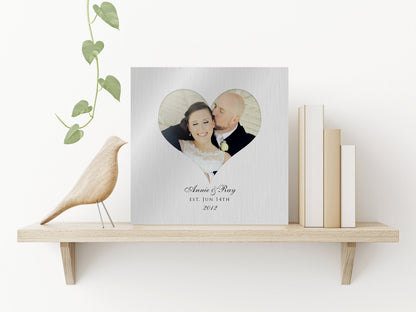 Photo Heart Tin Wall decor, personalization detail, 10th anniversary tin