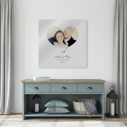 Photo Heart Tin Wall decor, size and option view, 10th anniversary tin