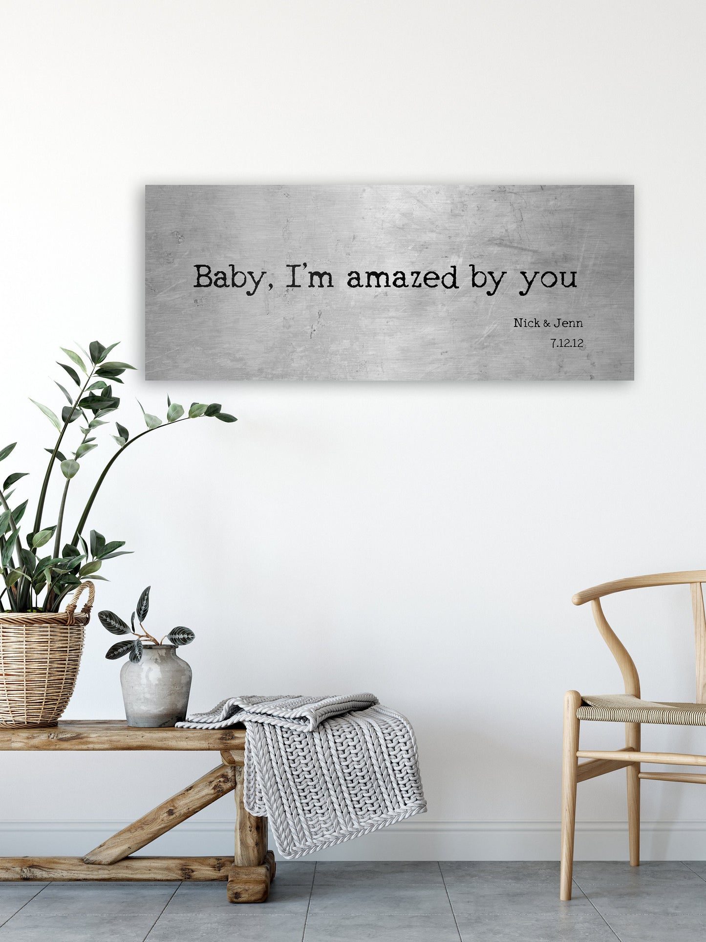 Romantic Tin Gift, Song quote sign - HoneycombProverbs - Signs - Rustic Lyrics Wall Decor