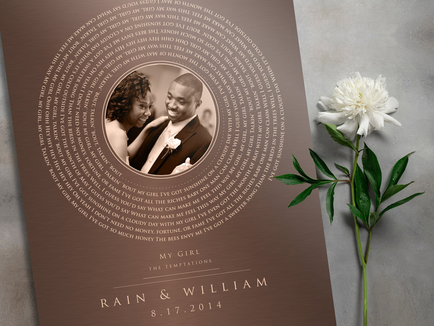 Bronze Photo and Song Vinyl Record Art - HoneycombProverbs - Signs - Bronze Vinyl Record Art