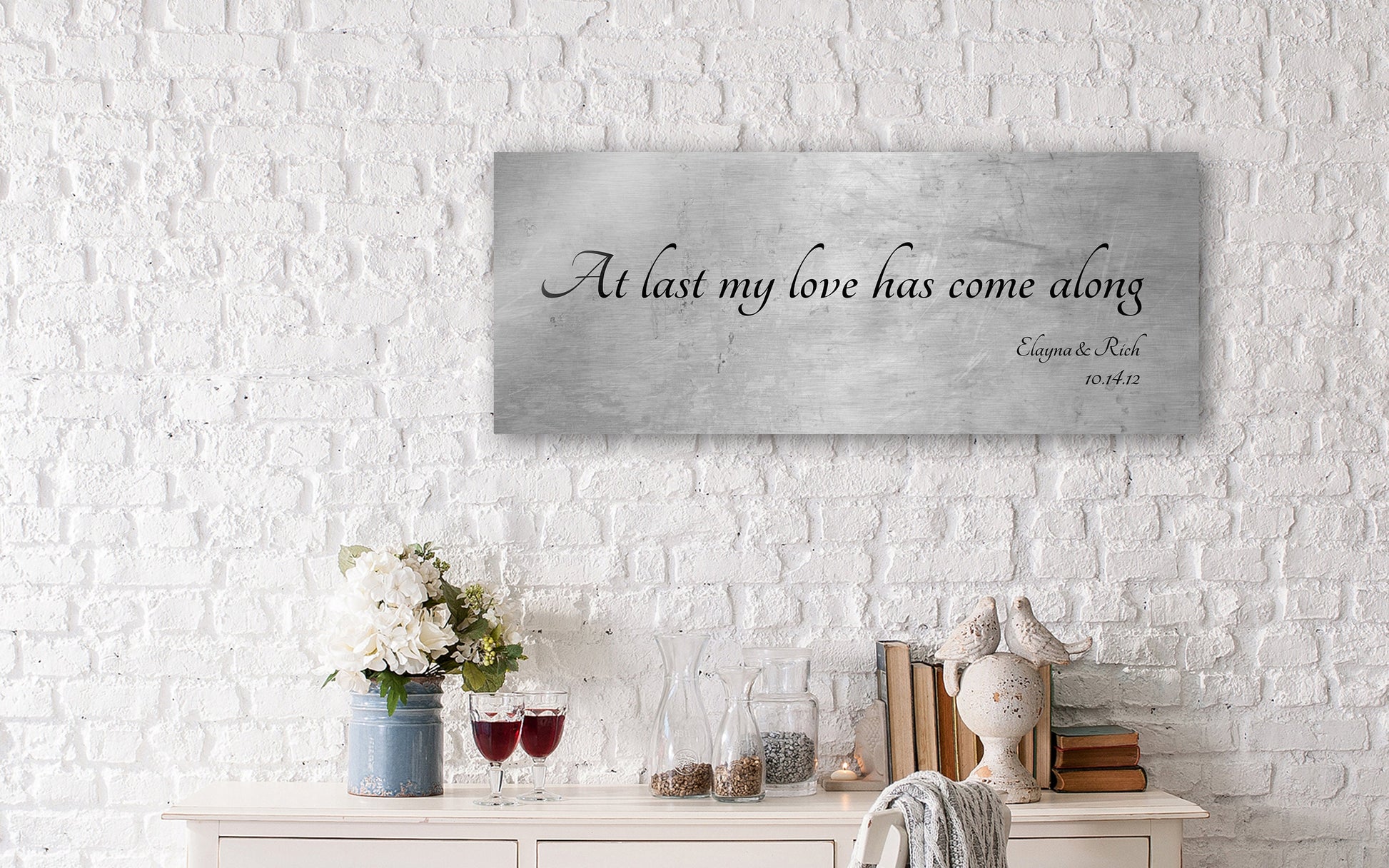 Personalized Tin Anniversary Sign: Custom Quote Wall Art - HoneycombProverbs - Signs - Tin Anniversary Gifts
