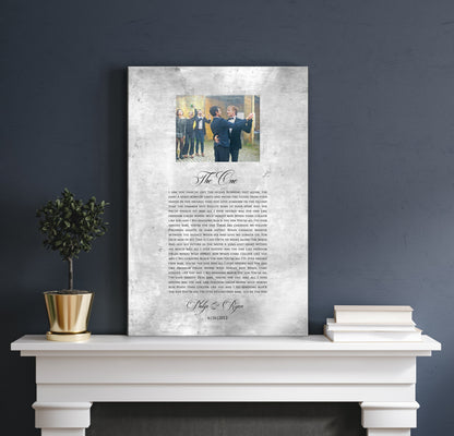 Distressed Tin Wedding Song Plaque with Photo - HoneycombProverbs - Signs - Tin and Aluminum Gifts