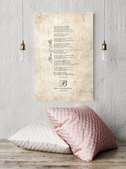 2nd Anniversary Heirloom, Our Song on Cotton - HoneycombProverbs - Giclée - 2nd Anniversary Gifts
