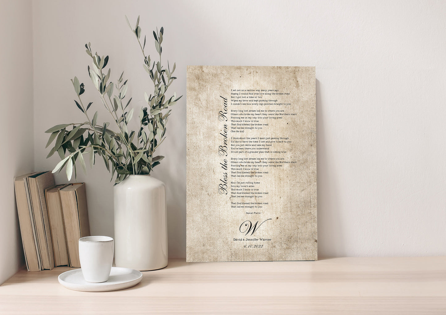 2nd Anniversary Heirloom, Our Song on Cotton - HoneycombProverbs - Giclée - 2nd Anniversary Gifts