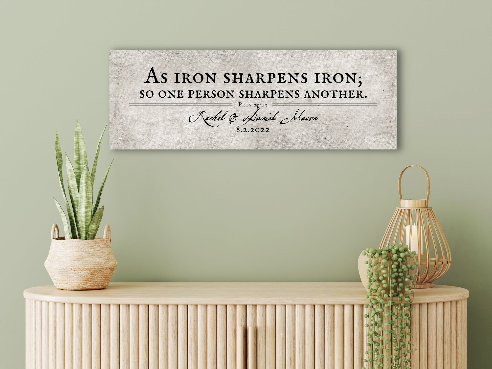 Iron sharpens Iron Vintage Cotton Canvas - HoneycombProverbs - Giclée - Christian Wall Art
