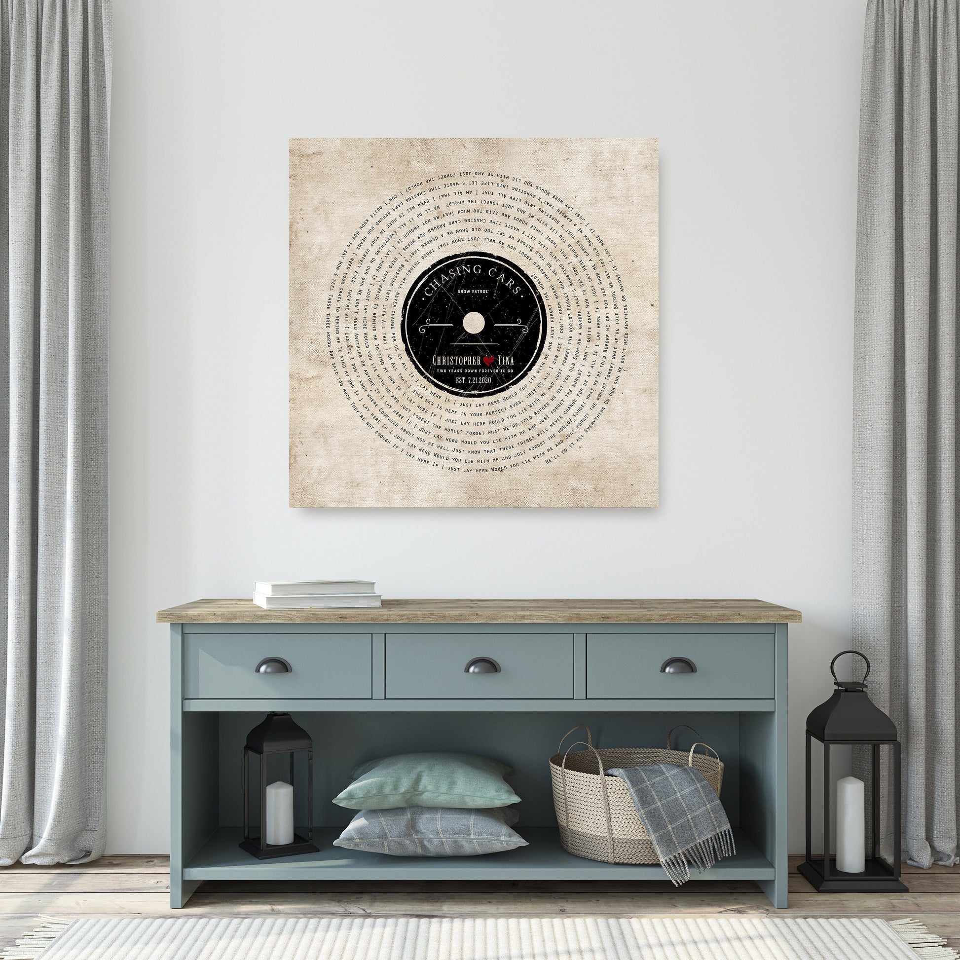 2 Years Down Rustic Cotton Canvas, 2nd Anniversary Gift on Cotton - HoneycombProverbs - Giclée - 2nd Year Cotton Art