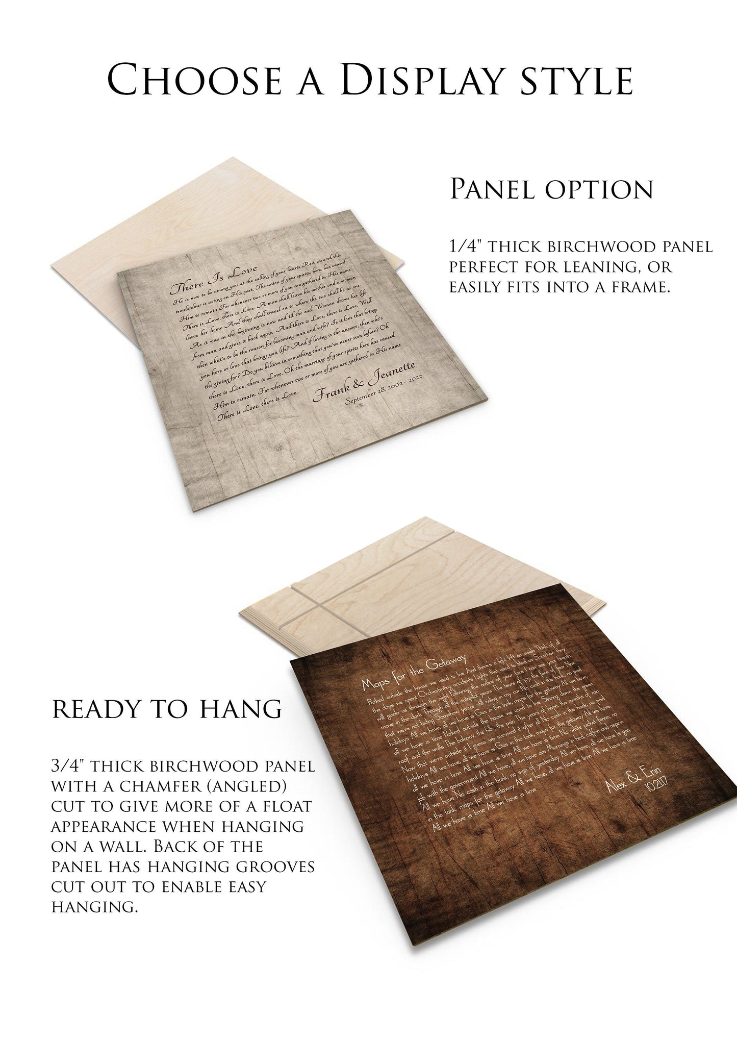 Song Lyrics on Wood for Him - HoneycombProverbs - Signs - 5 year anniversary gifts