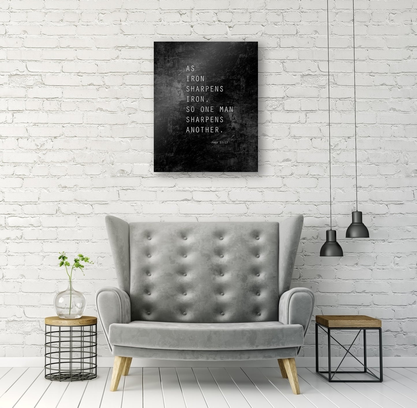 As Iron Sharpens Iron Grunge Wall Art - HoneycombProverbs - Signs - Christian Wall Art