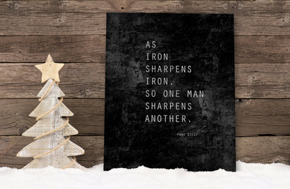 As Iron Sharpens Iron Grunge Wall Art - HoneycombProverbs - Signs - Christian Wall Art