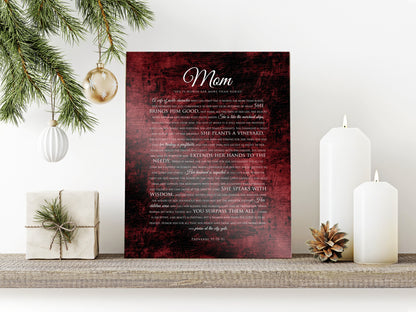 Prov 31 Religious Anniversary Gift, Personalized Scripture on Tin - HoneycombProverbs - Signs - Christian Wall Art