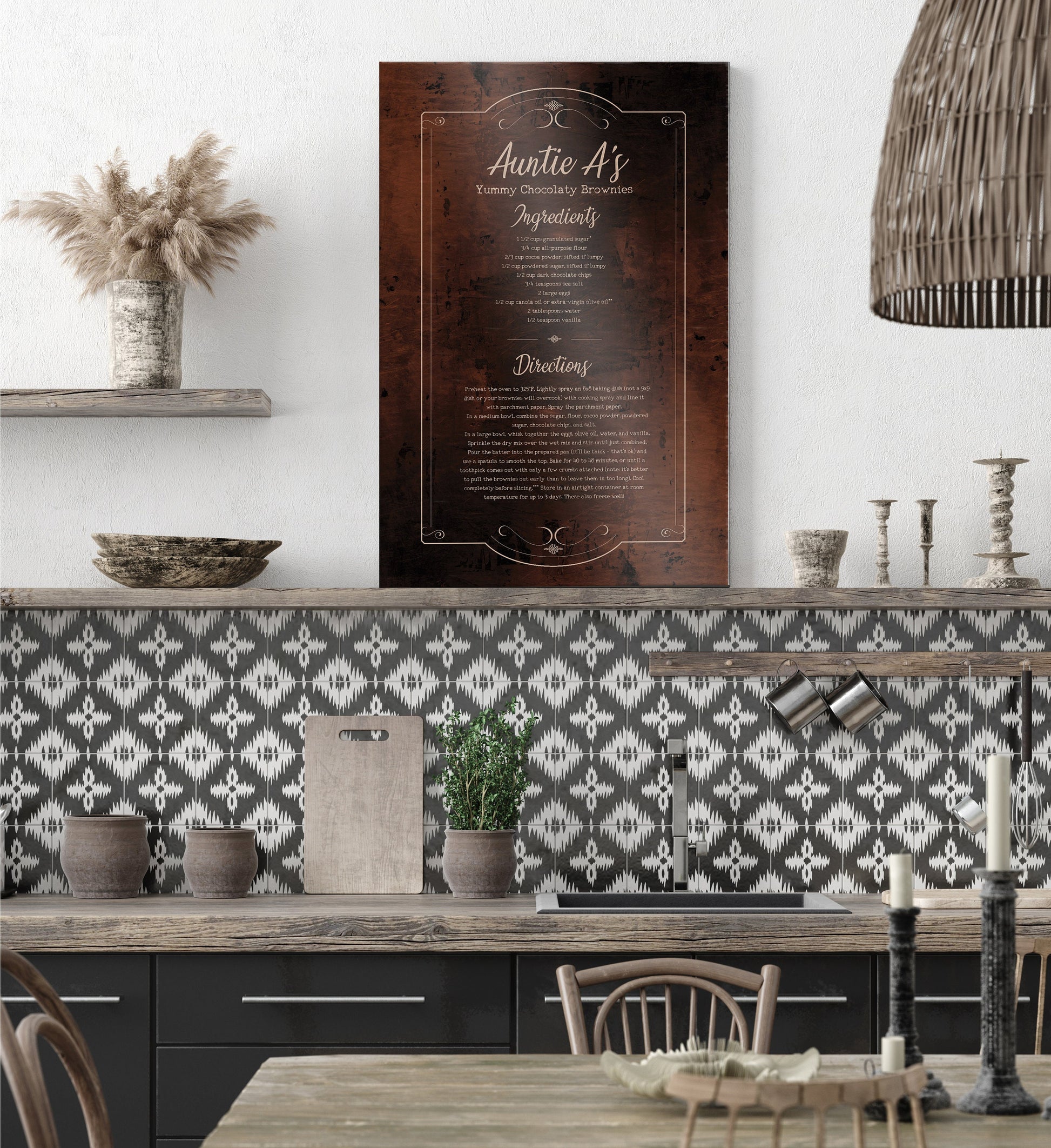 Custom Country Recipe Plaque - HoneycombProverbs - Signs - Tin Anniversary Gifts