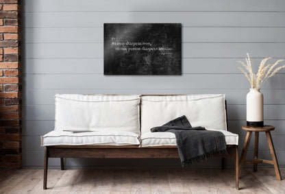 Proverbs 27:17 Grunge Sign on Iron - HoneycombProverbs - Signs - Christian Wall Art
