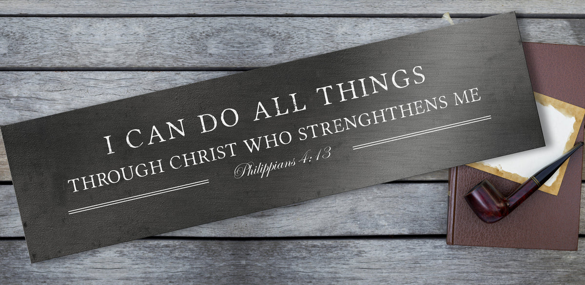 Phil 4:13 Scripture Sign, Personalized Metal Christian Wall Decor - HoneycombProverbs - Wall Decor - Christian Wall Art