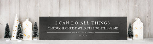 Phil 4:13 Gift for Men, I Can Do All Things Sign, Iron Anniversary Gift for him, Large Scripture Sign - HoneycombProverbs - Wall Decor - Christian Wall Art