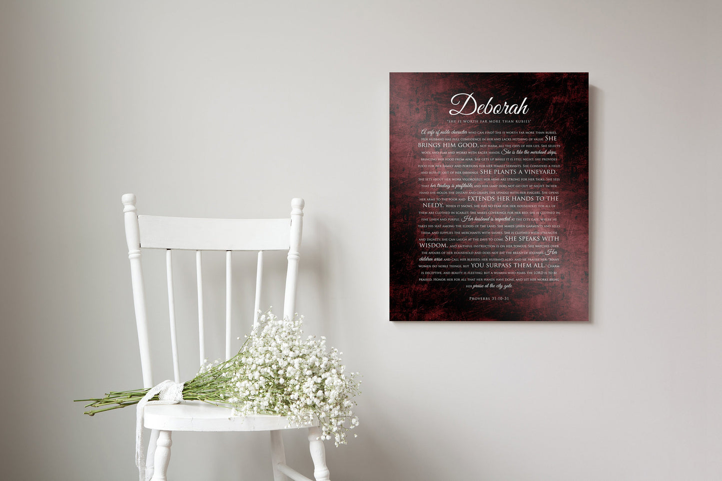 Prov 31 Religious Anniversary Gift, Personalized Scripture on Tin - HoneycombProverbs - Signs - Christian Wall Art