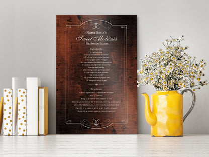 Custom Handwritten Recipe Sign - HoneycombProverbs - Signs - Bronze Anniversary Gifts