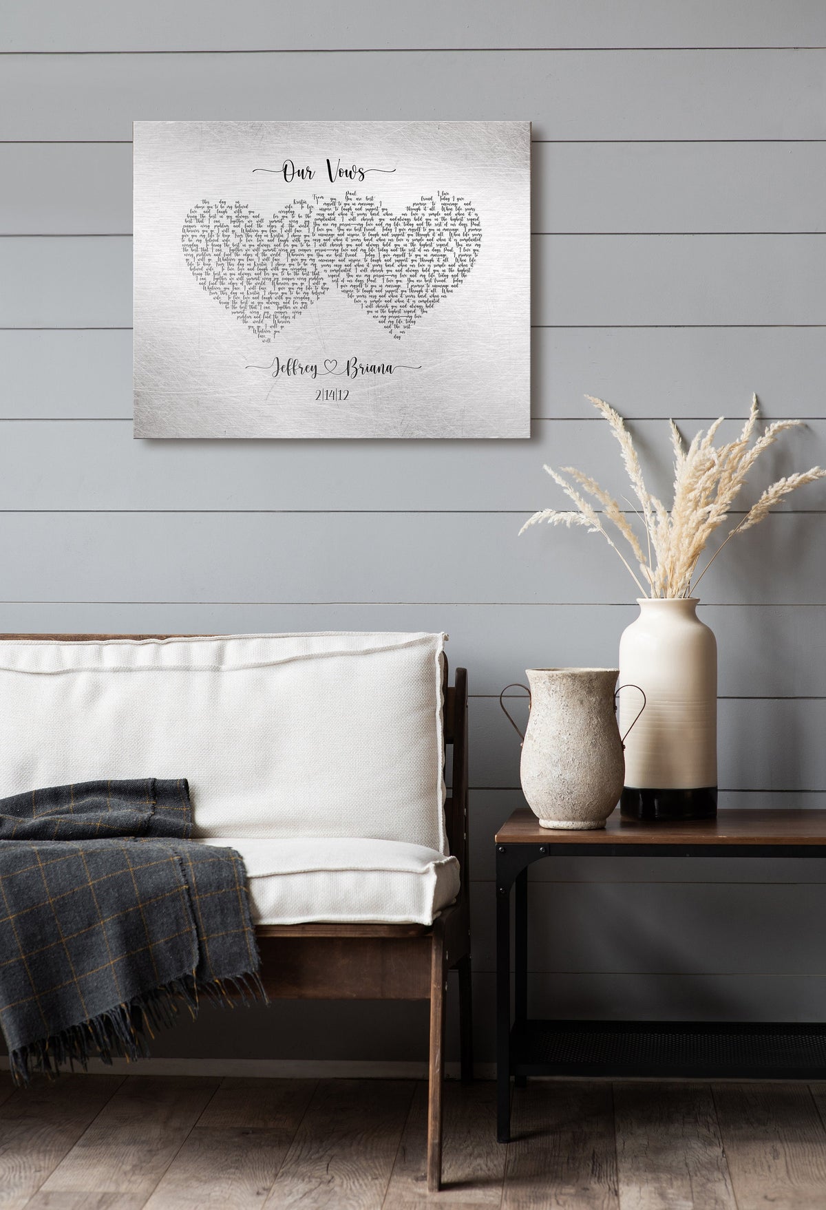 Two Hearts Wedding Vow Decor - HoneycombProverbs - Signs - Wedding Vow Wall Art