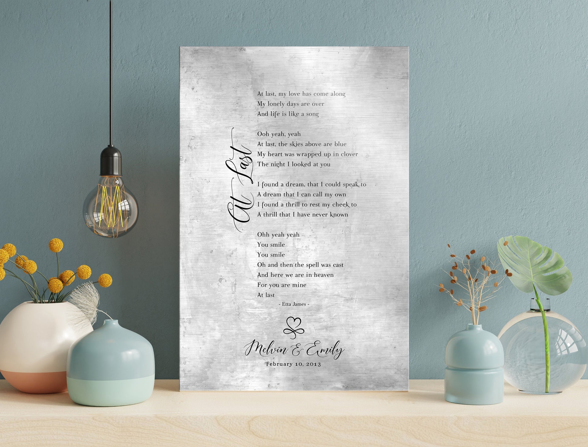 Infinity Heart Custom Song Lyric Sign on Tin - HoneycombProverbs - Signs - Tin and Aluminum Gifts