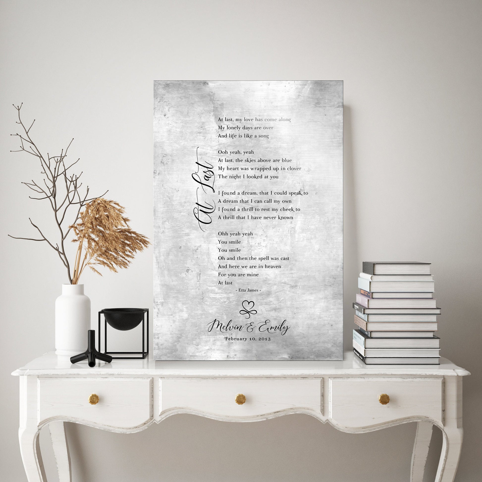 Infinity Heart Custom Song Lyric Sign on Tin - HoneycombProverbs - Signs - Tin and Aluminum Gifts