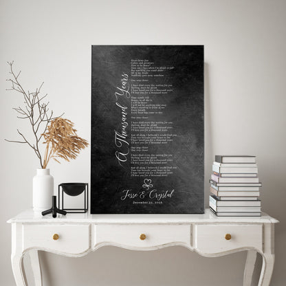 Infinity Heart Custom Song Lyric Sign on Iron - HoneycombProverbs - Gifts For The Couple - Iron Anniversary Gifts