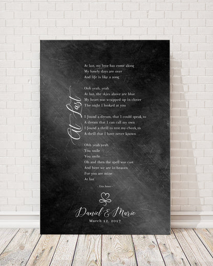 Infinity Heart Custom Song Lyric Sign on Iron - HoneycombProverbs - Gifts For The Couple - Iron Anniversary Gifts