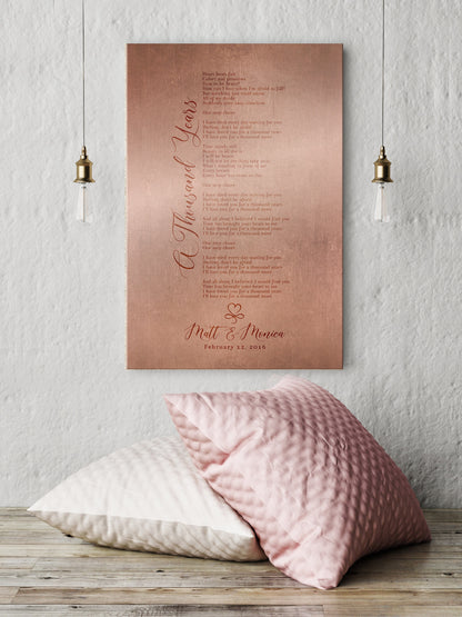 Our Song on Copper, Personalized Copper Gift