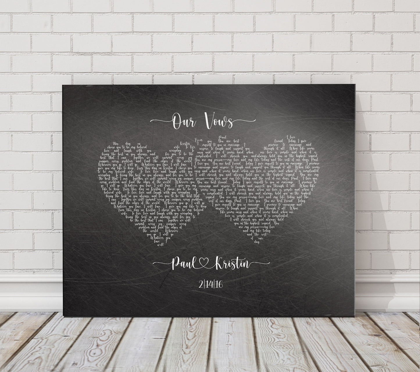 custom wedding vow decor for 6 year anniversary