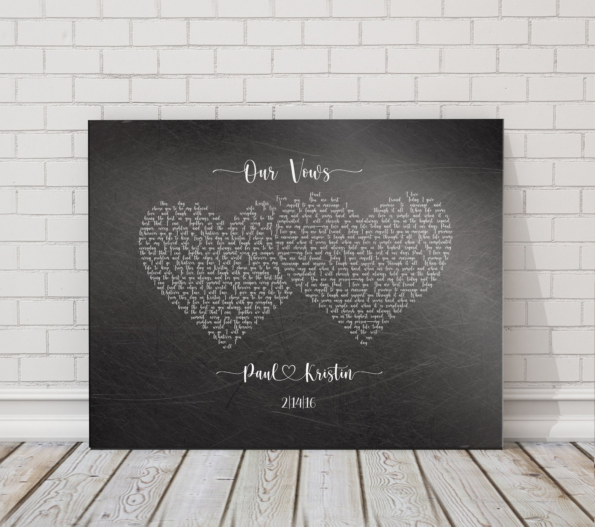 custom wedding vow decor for 6 year anniversary
