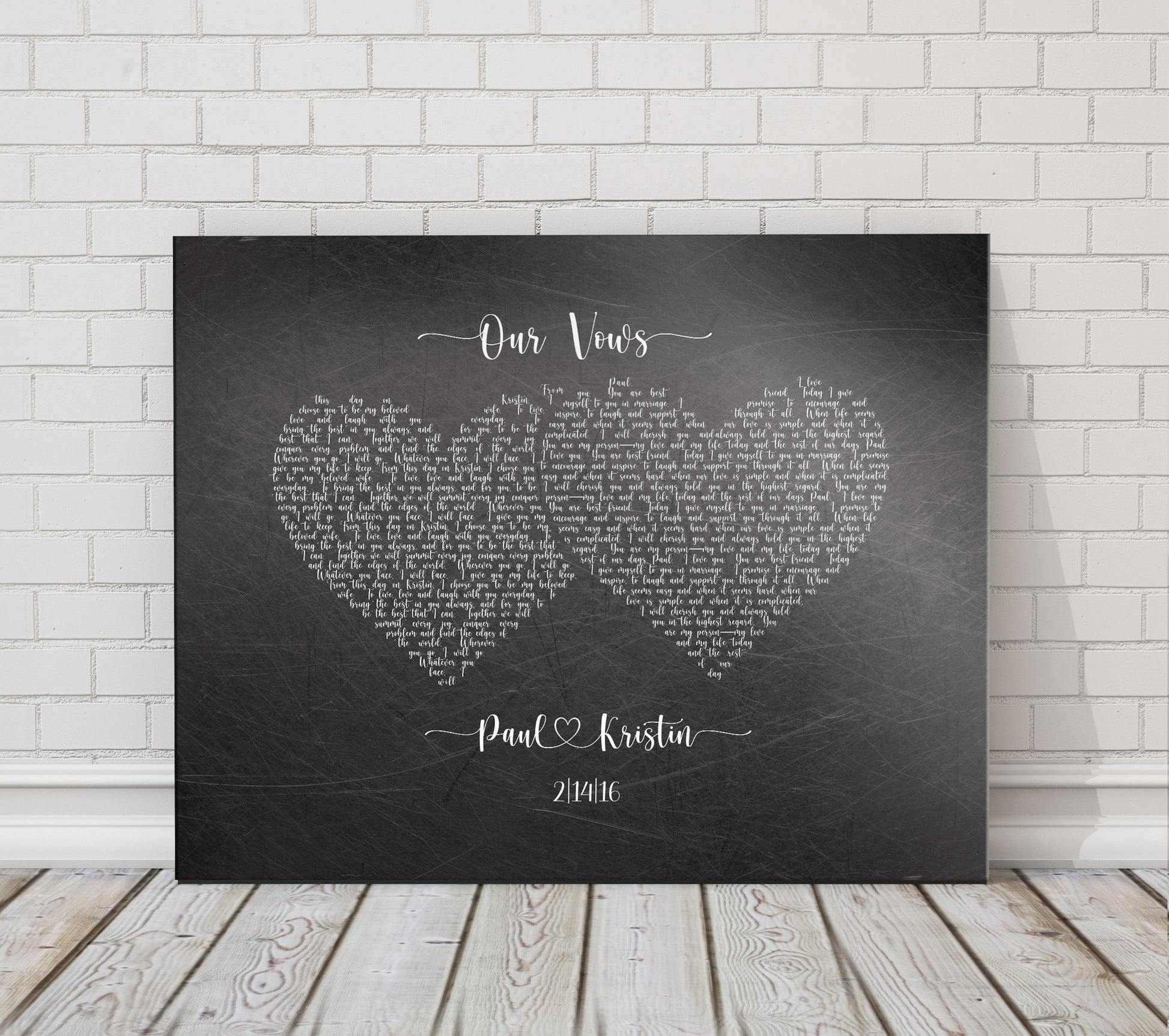 Two Hearts Wedding Vow Decor - HoneycombProverbs - Signs - Wedding Vow Wall Art