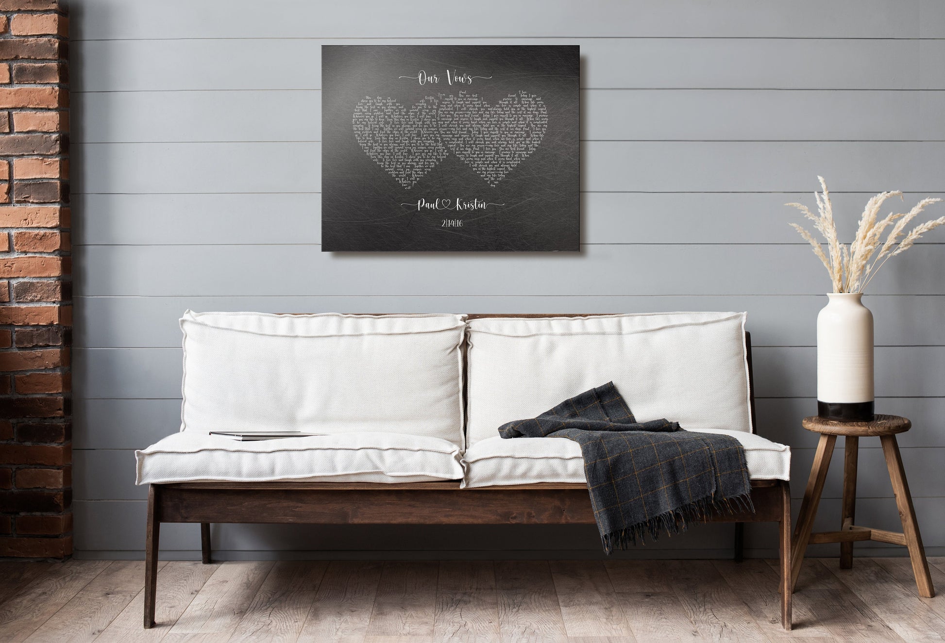 Two Hearts Wedding Vow Decor - HoneycombProverbs - Signs - Wedding Vow Wall Art