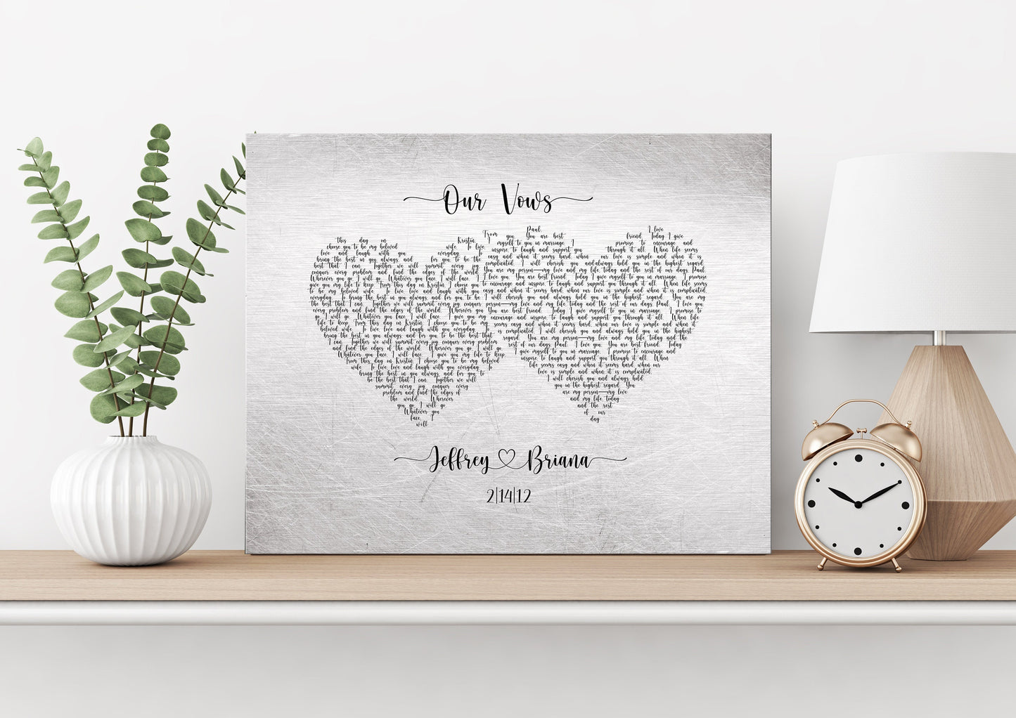 unique wedding vow art plaque