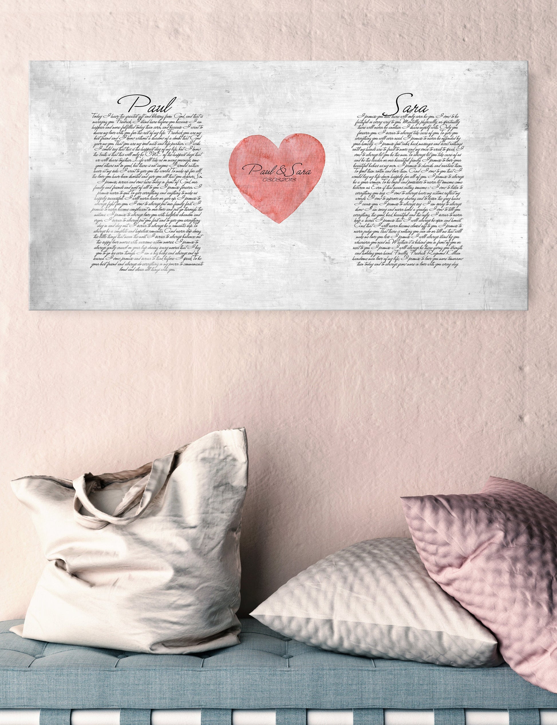 "My Heart" Wedding Vow Plaque on Tin - HoneycombProverbs - Signs - Wedding Vow Wall Art