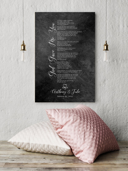 Infinity Heart Custom Song Lyric Sign on Iron - HoneycombProverbs - Gifts For The Couple - Iron Anniversary Gifts
