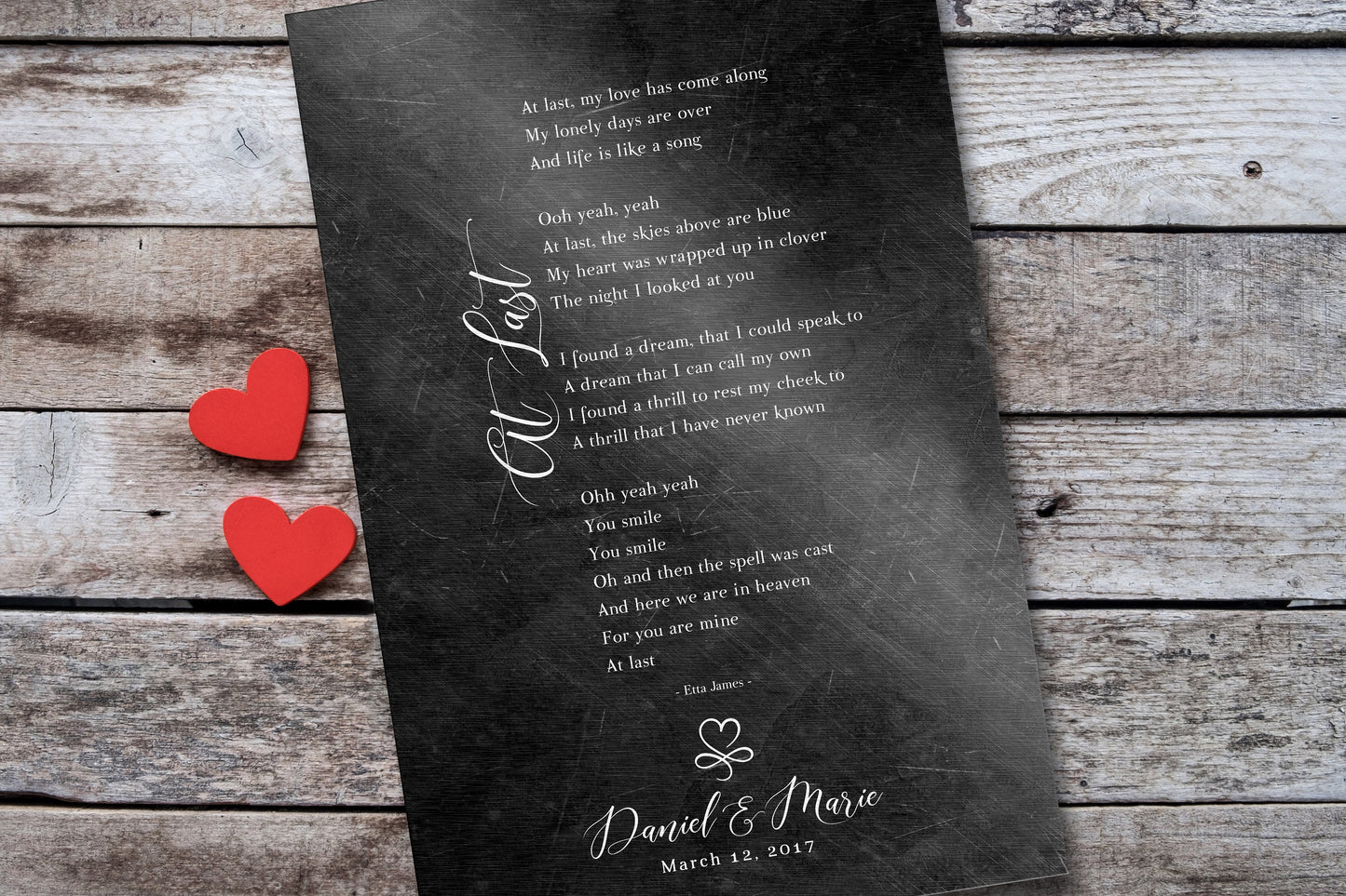 Infinity Heart Custom Song Lyric Sign on Iron - HoneycombProverbs - Gifts For The Couple - Iron Anniversary Gifts