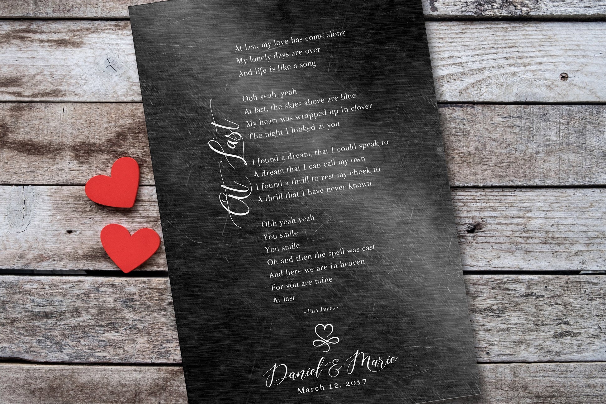 Infinity Heart Custom Song Lyric Sign on Iron - HoneycombProverbs - Gifts For The Couple - Iron Anniversary Gifts