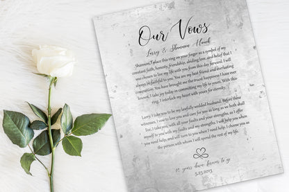 Forever Love: Rustic Wedding Vow Art on Tin, alternate angle, 10th anniversary tin
