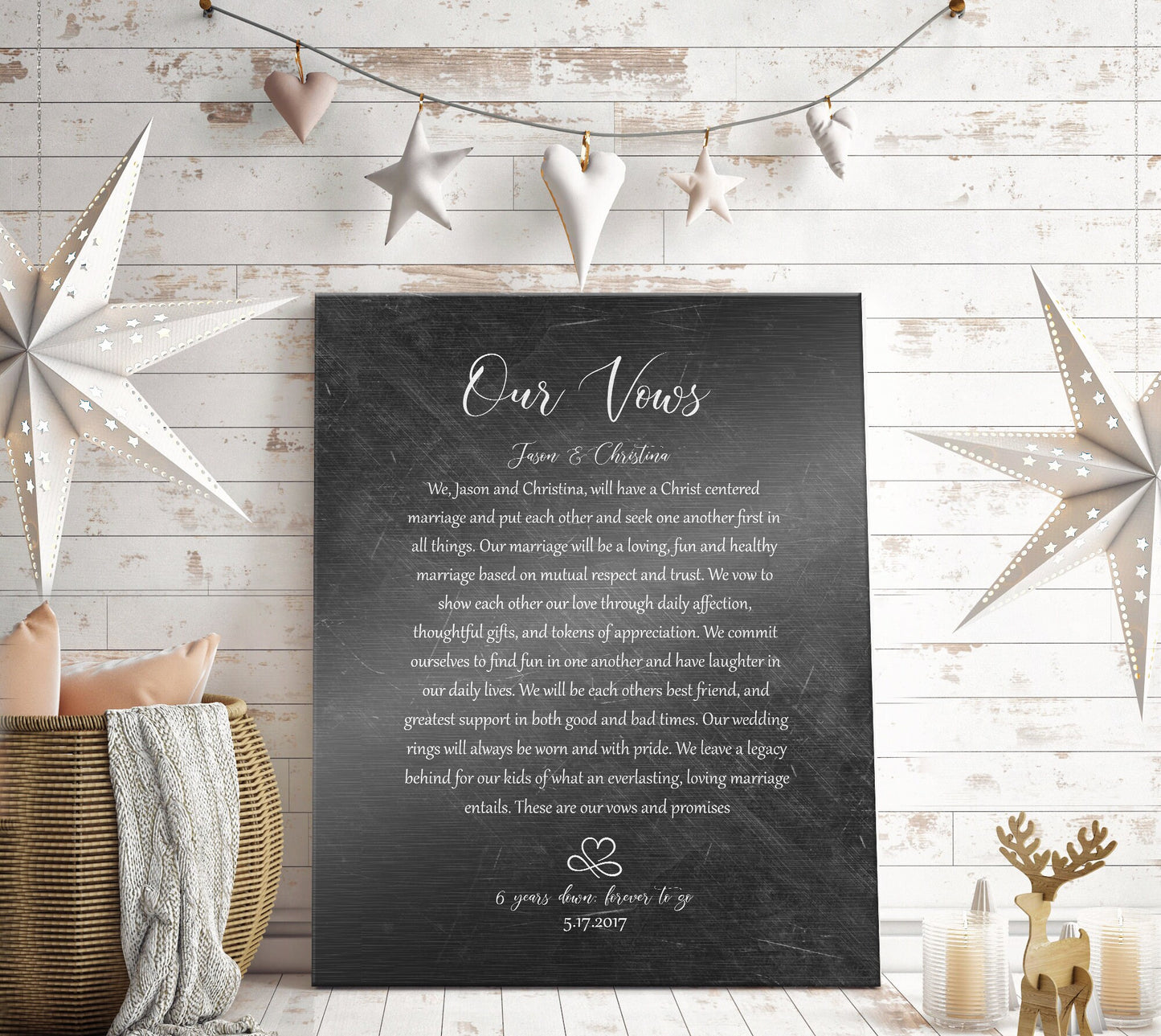 Forever Love; Iron Alloy Wedding Vow Plaque - HoneycombProverbs - Signs - Wedding Vow Wall Art