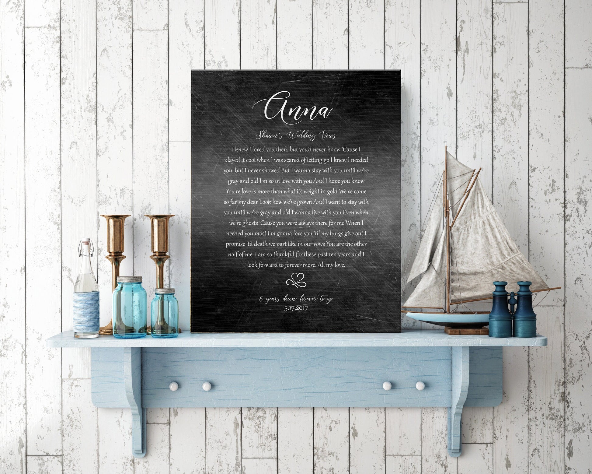 Forever Love; Iron Alloy Wedding Vow Plaque - HoneycombProverbs - Gifts For The Couple - Wedding Vow Wall Art