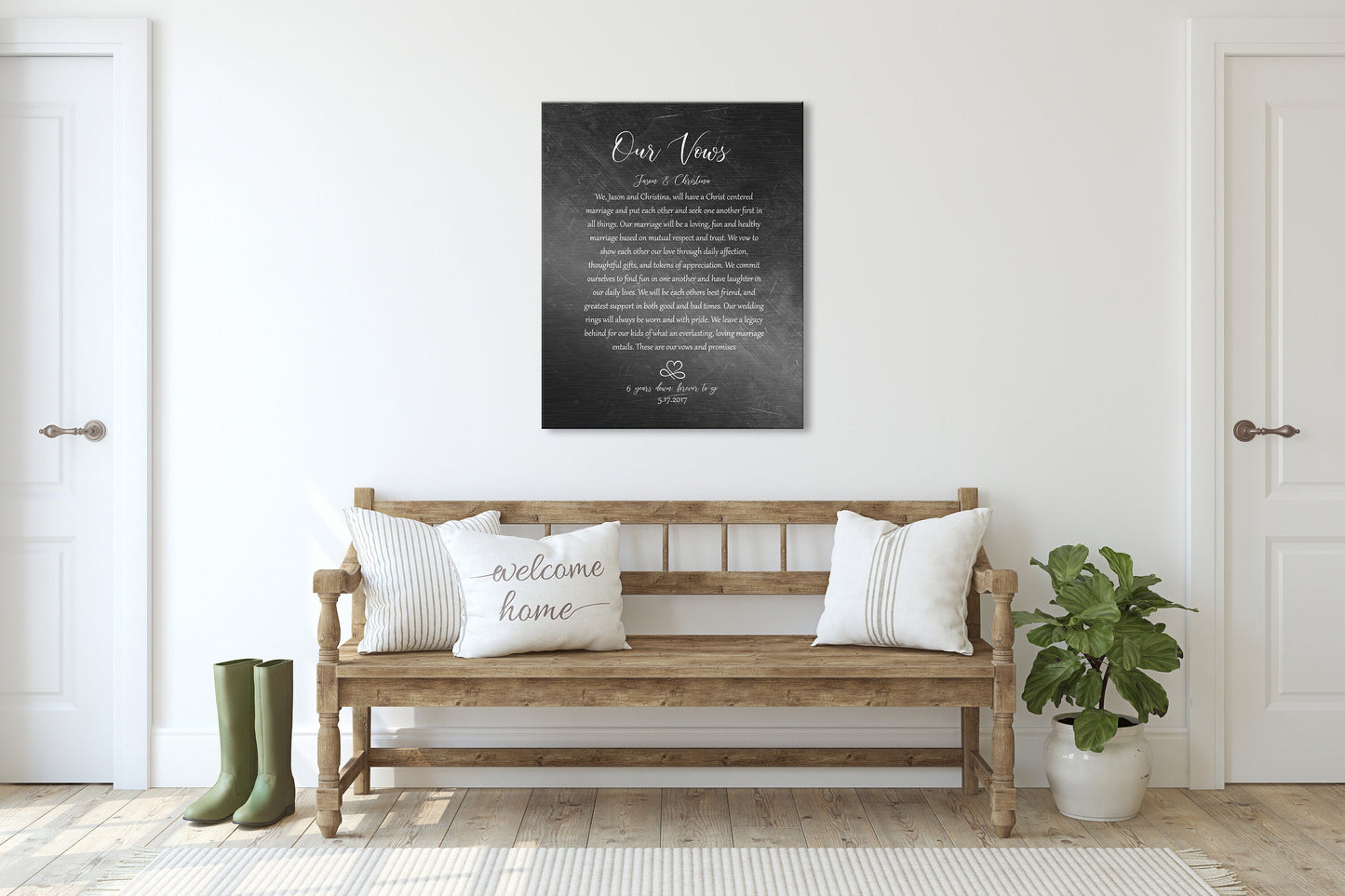 Forever Love; Iron Alloy Wedding Vow Plaque - HoneycombProverbs - Signs - Wedding Vow Wall Art