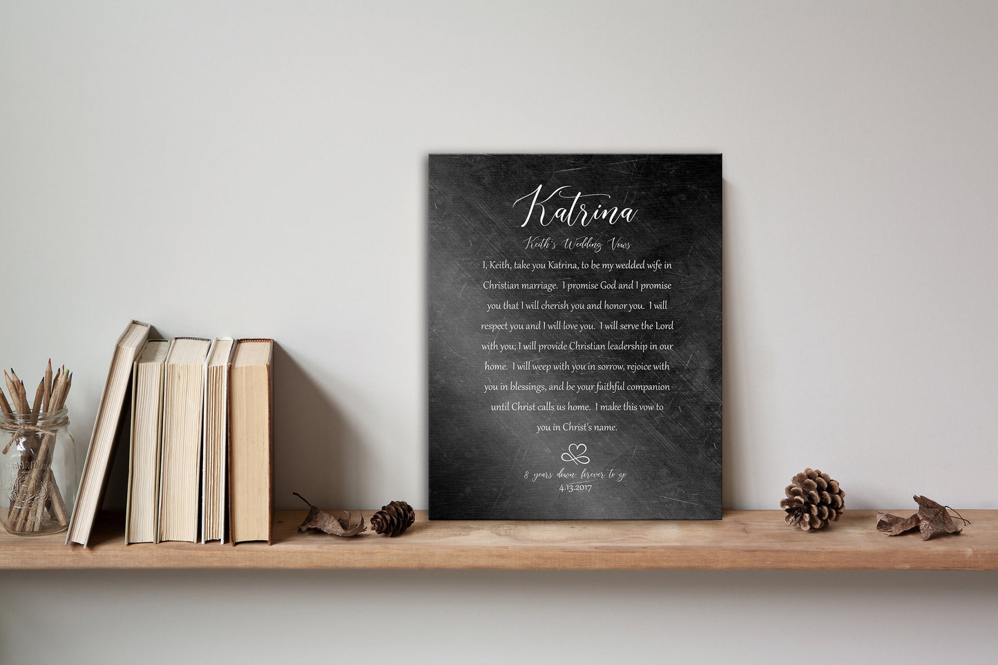 Forever Love; Iron Alloy Wedding Vow Plaque - HoneycombProverbs - Signs - Wedding Vow Wall Art