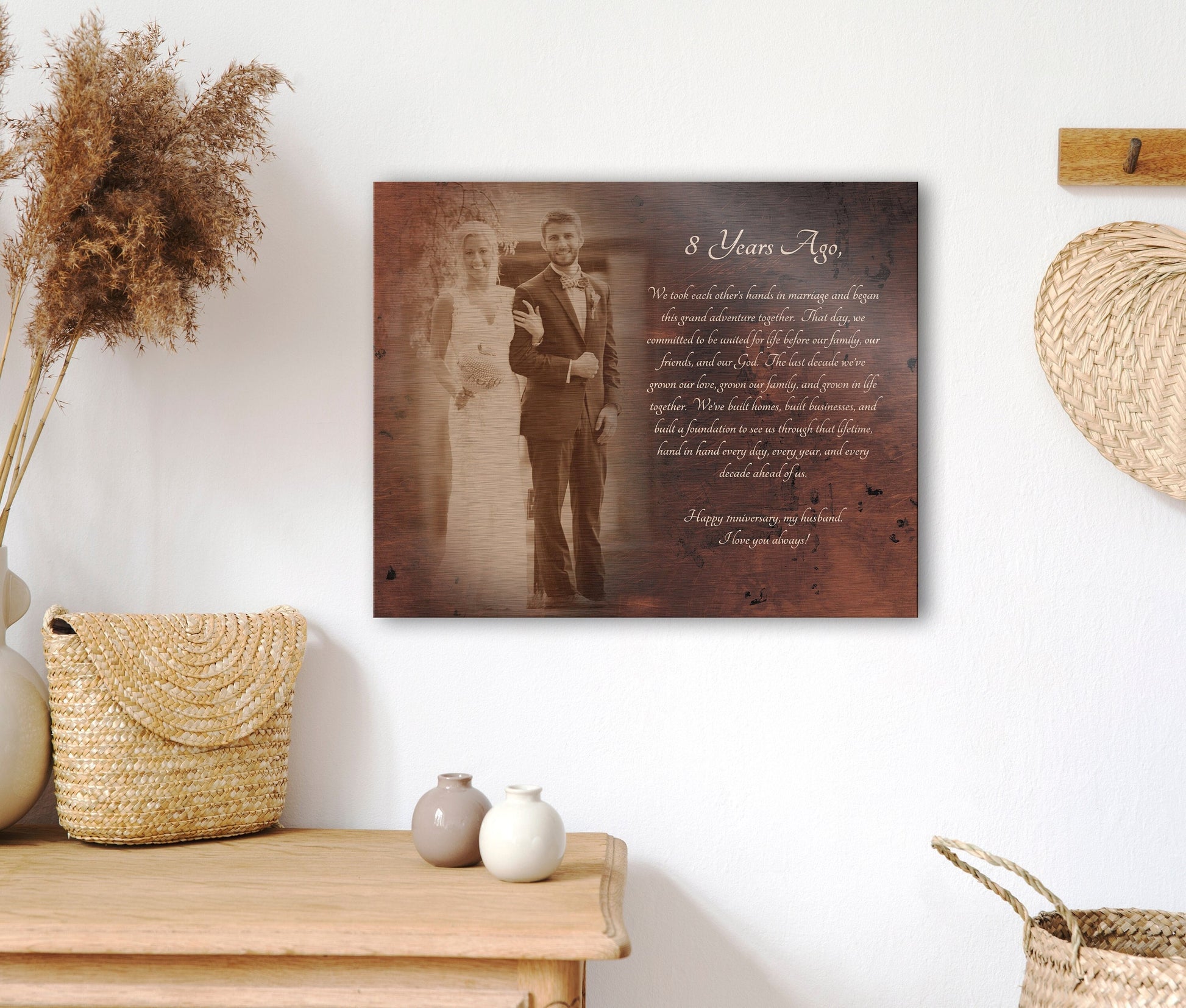 Bronzed Memories; Custom Photo with Words Art - HoneycombProverbs - Signs - Bronze Anniversary Gifts