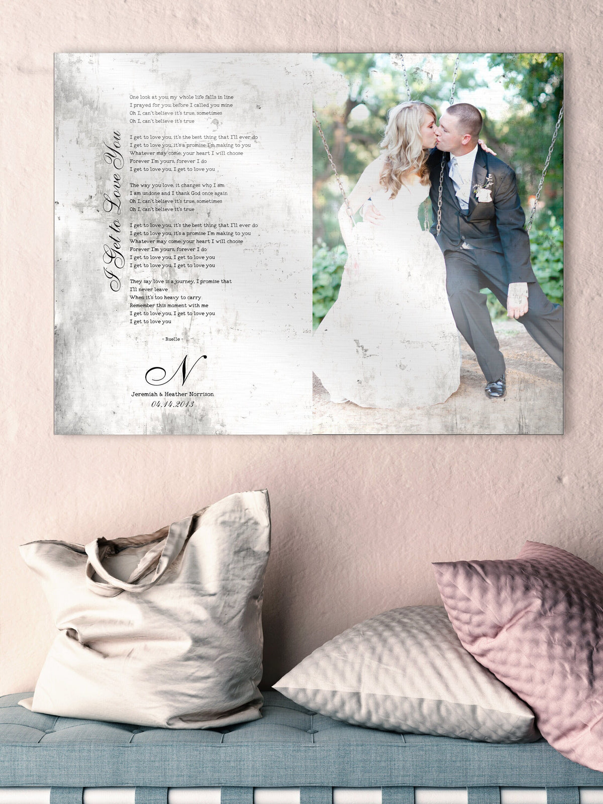 Captured Monogram Melodies: Shabby Chic Photo Song Art on Tin - HoneycombProverbs - Signs - Tin and Aluminum Gifts