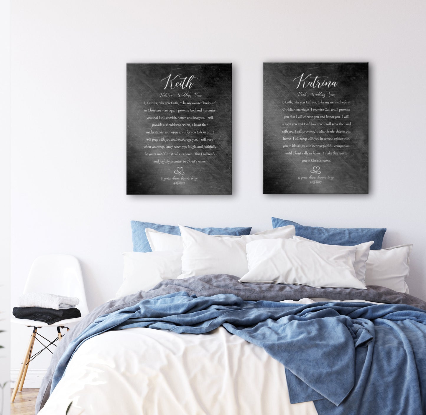 Forever Love; Iron Alloy Wedding Vow Plaque - HoneycombProverbs - Gifts For The Couple - Wedding Vow Wall Art