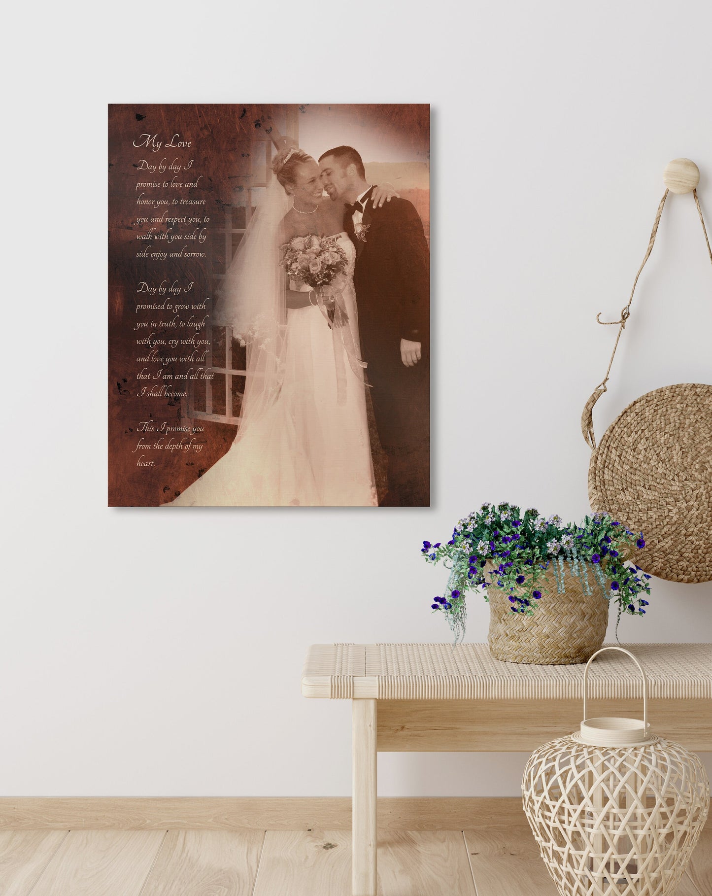 Bronzed Memories; Custom Photo with Words Art - HoneycombProverbs - Signs - Bronze Anniversary Gifts